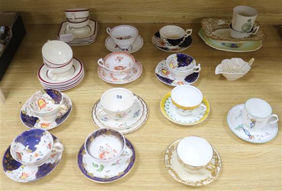 A collection of 19th and 20th century cups and saucers, etc.